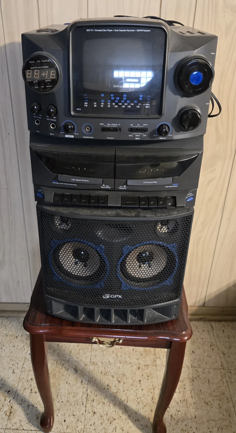GPX Boombox with Dual Cassette, CD Player, and AM/FM Radio