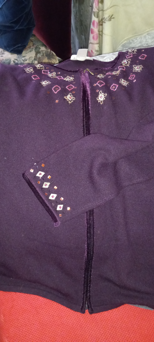 TAN JAY purple embellished zip-up cardigan - photo 2