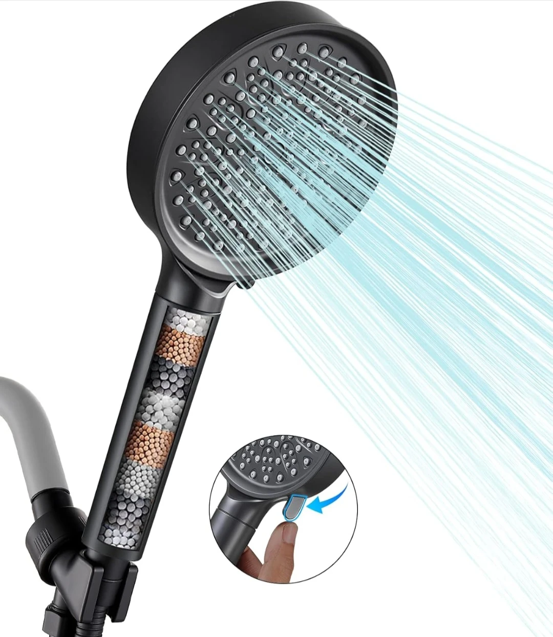 Matte Black Handheld Shower Head