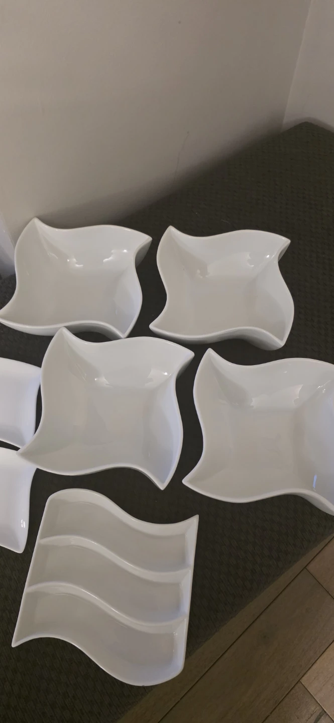 White Ceramic Serving Platter Set - photo 3