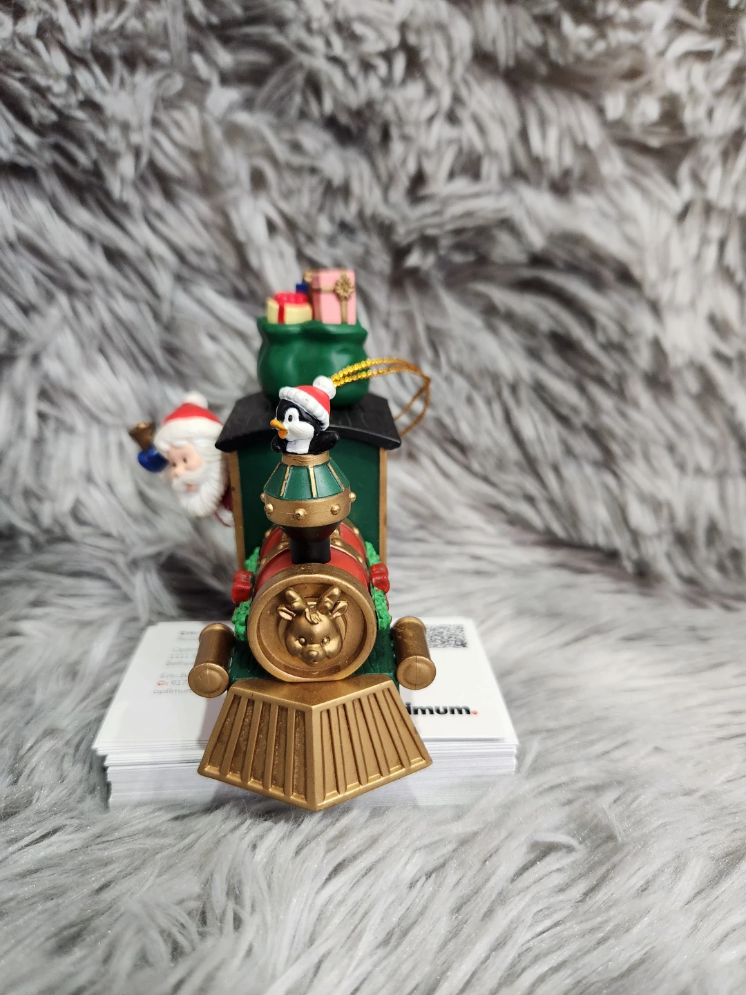 Christmas Train Ornament with Santa and Penguin - photo 5
