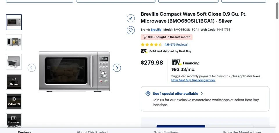 Breville Compact Wave Soft Close Microwave Oven - photo 3