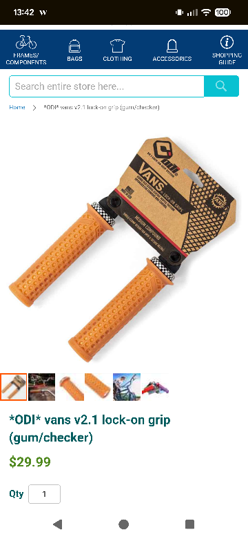 ODI Vans v2.1 Lock-on Bicycle Grips, 135mm, Gum/checker, BNIB - photo 3