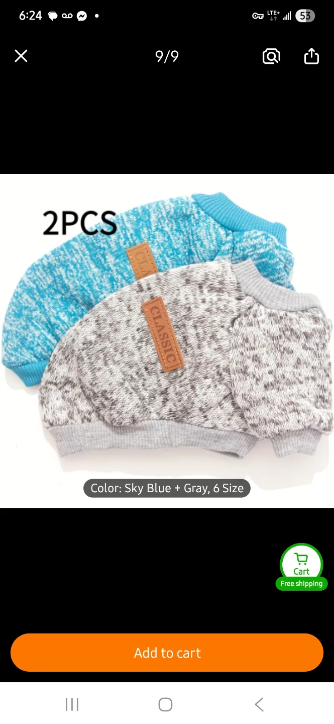NEW 2 Pieces Dog Sweaters (XS-XXL) 🐶