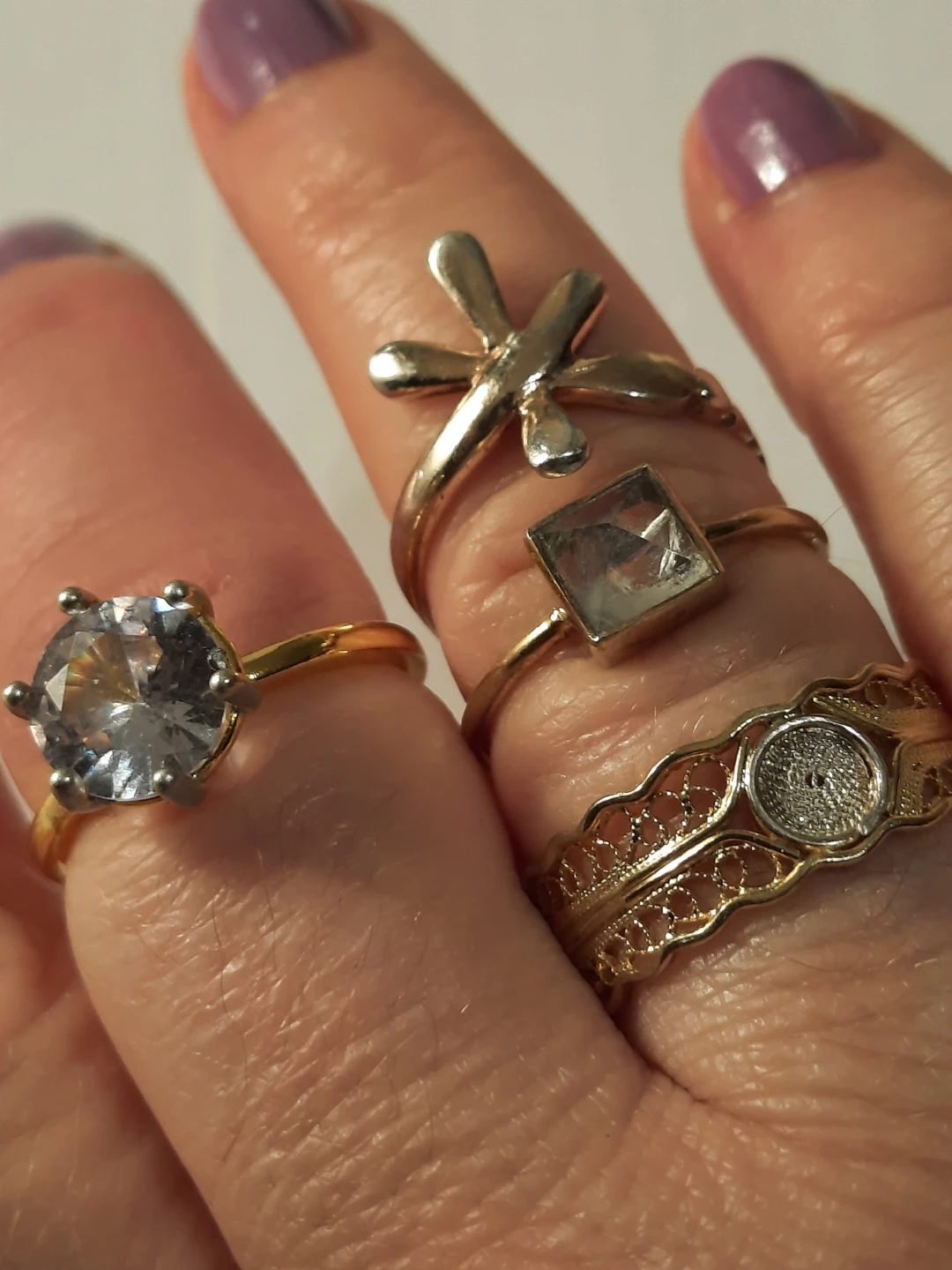 Gold Over Silver Rings Set