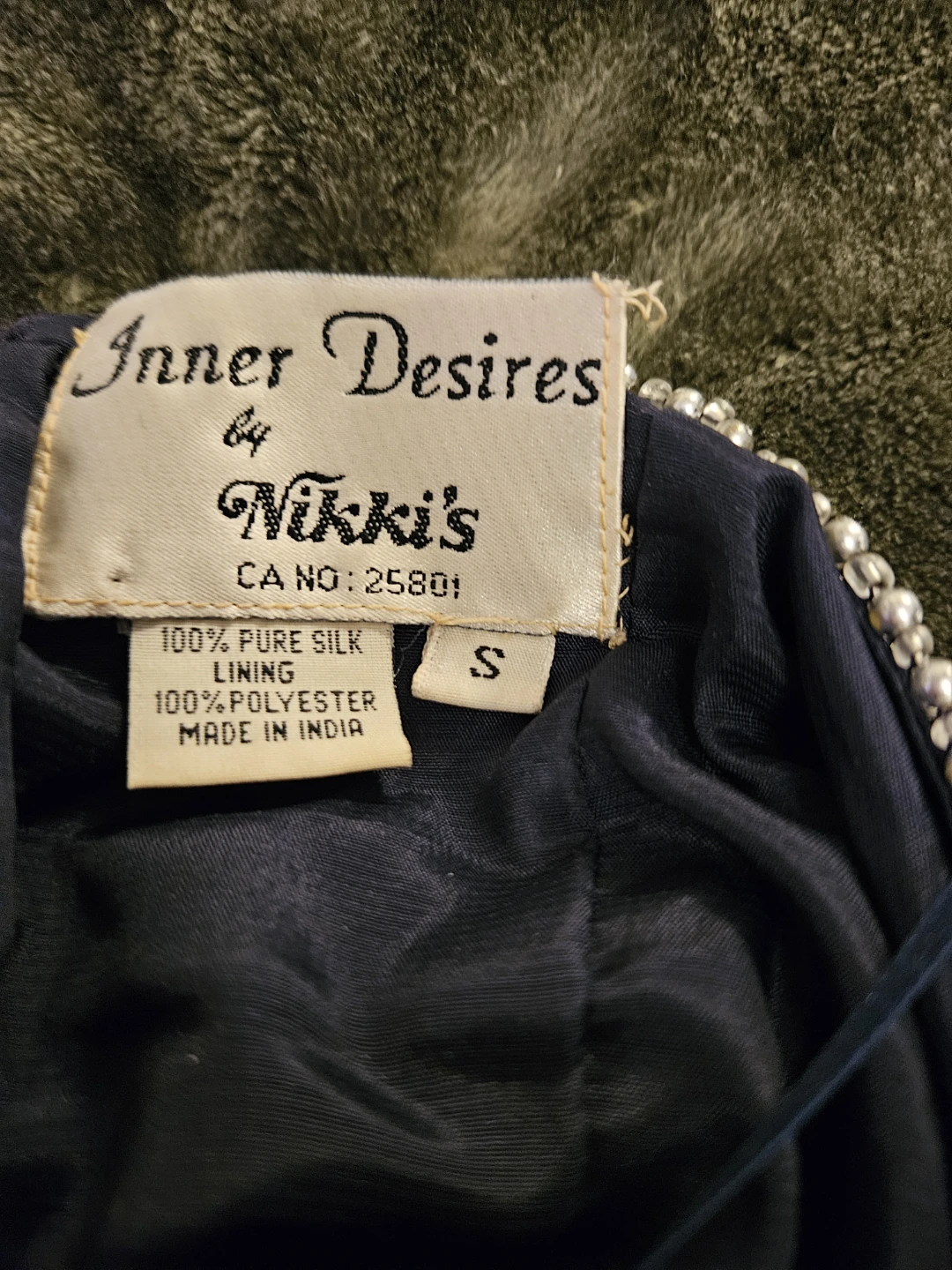 Inner Desires by Nikki's Blue Beaded Halter Dress Size S - photo 3