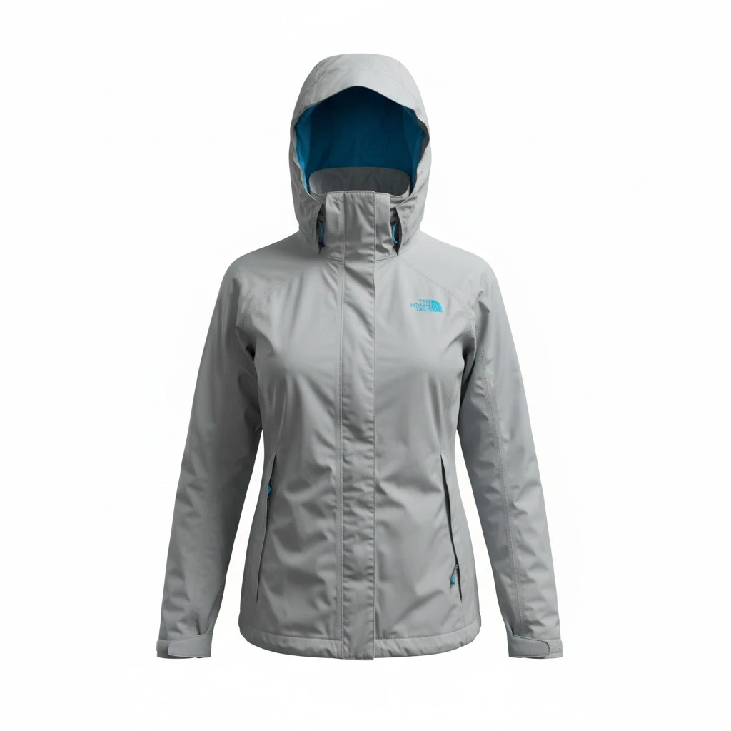The North Face Women's Grey Hooded Rain Jacket - Size S/P