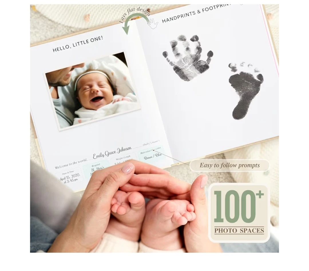 Lanpn Hello Baby First 5 Year Memory Book(Beige, 154 Pages) - photo 4