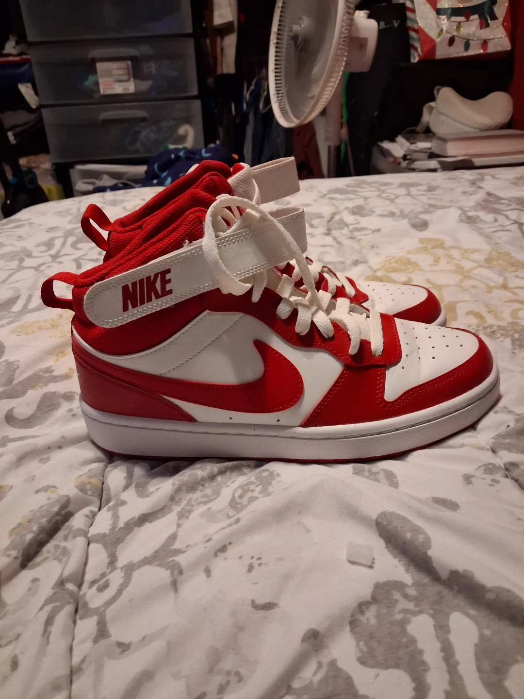 Nike Court Vision Mid Red White High Top Sneakers - photo 3