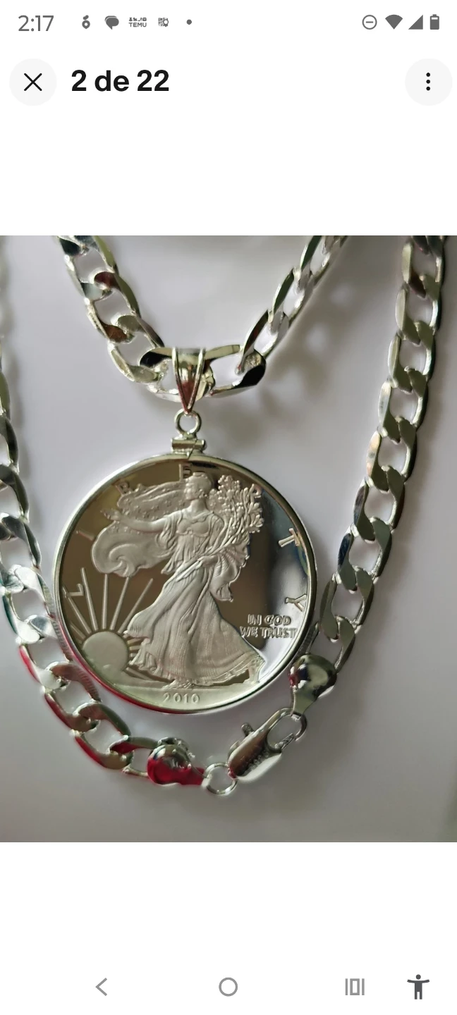 2010 American Silver Eagle Coin Pendant Necklace - photo 4