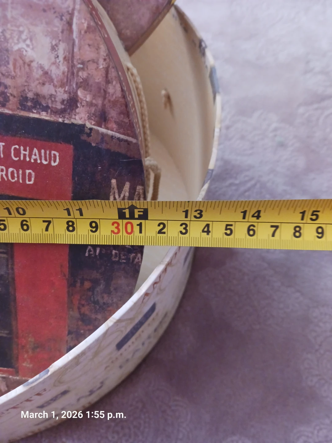 Round Decorative Storage Box - Parisian Cafe Design - photo 3