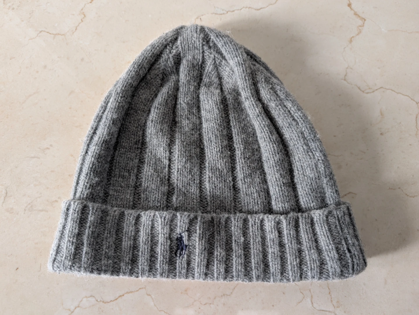 Ralph Lauren Grey Wool Ribbed Beanie Hat - photo 2