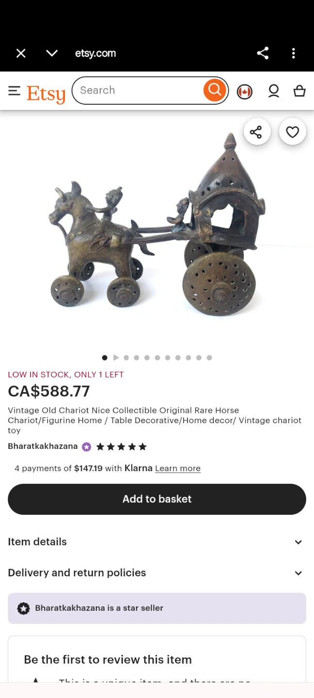 Vintage-style Metal figurine - Horse Carriage (Indian heritage) - photo 5