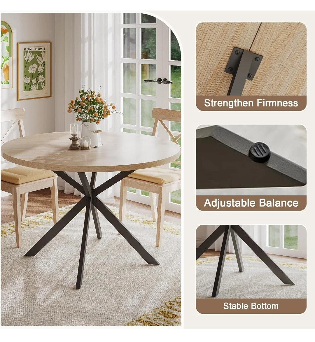 Round Dining Table with 4 Chairs - photo 4