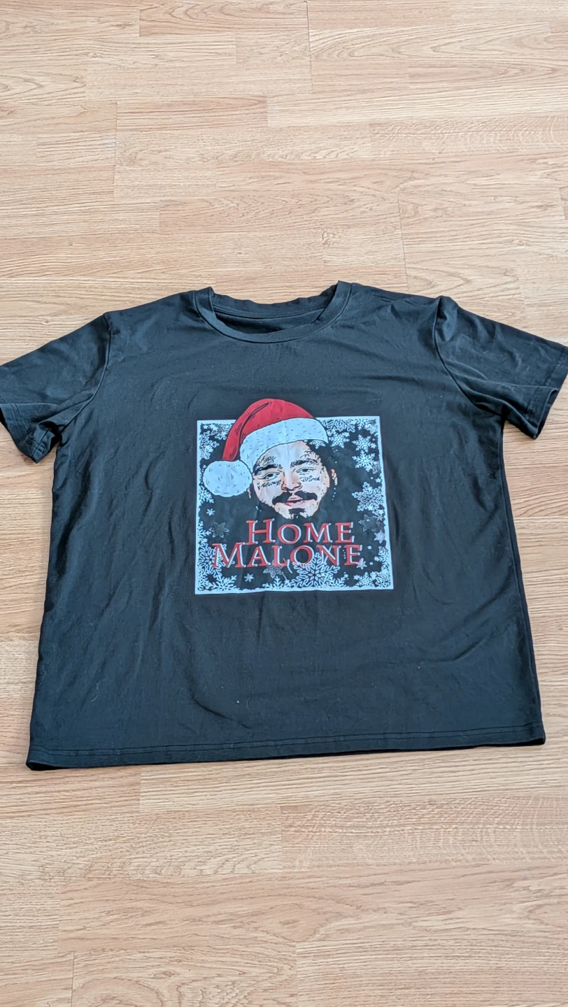 Home Malone Graphic T Shirt Black Funny Christmas Tee