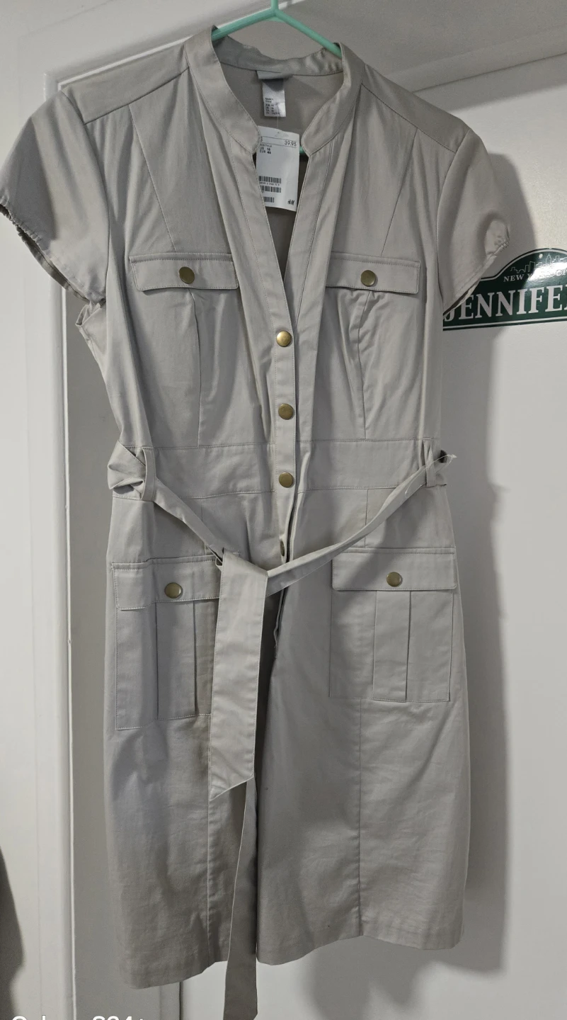 H&M Beige Utility Belted Dress Size 16 - photo 2