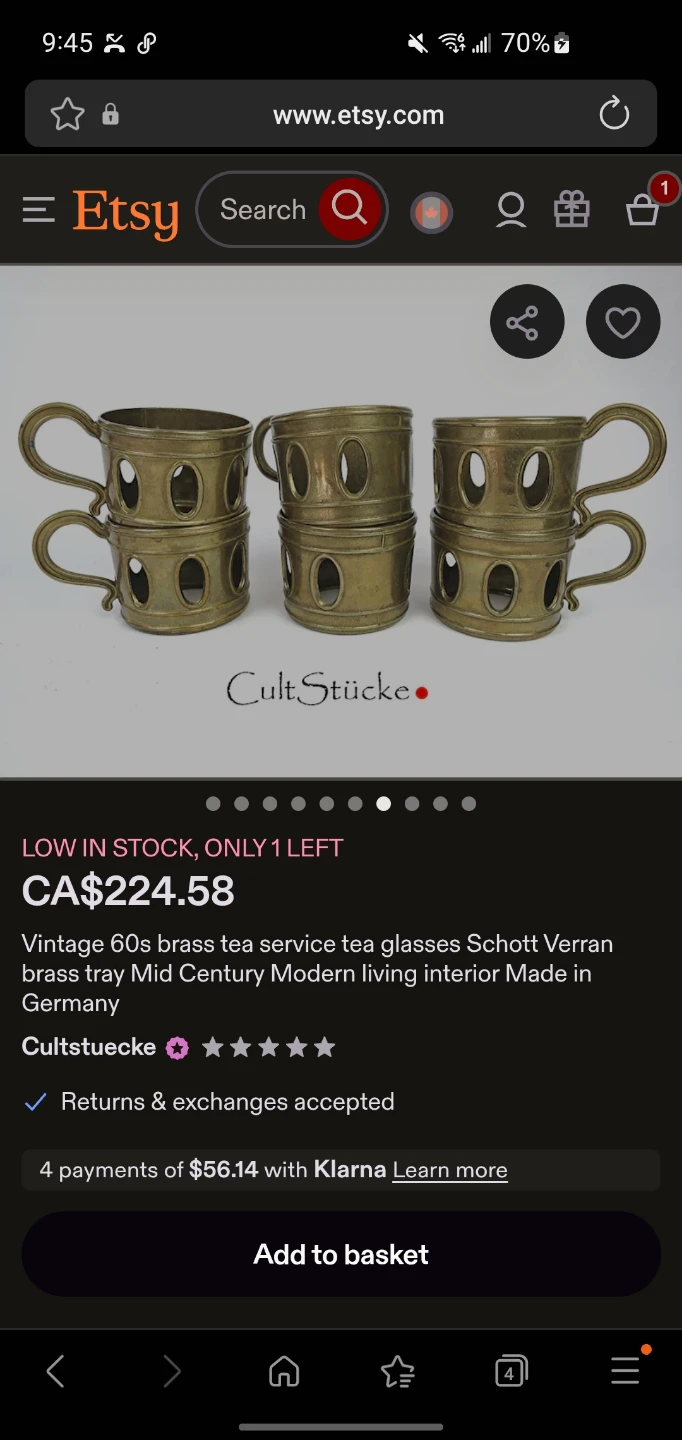 1950's Pure Copper Shooter Glass Holders With Glasses - photo 5