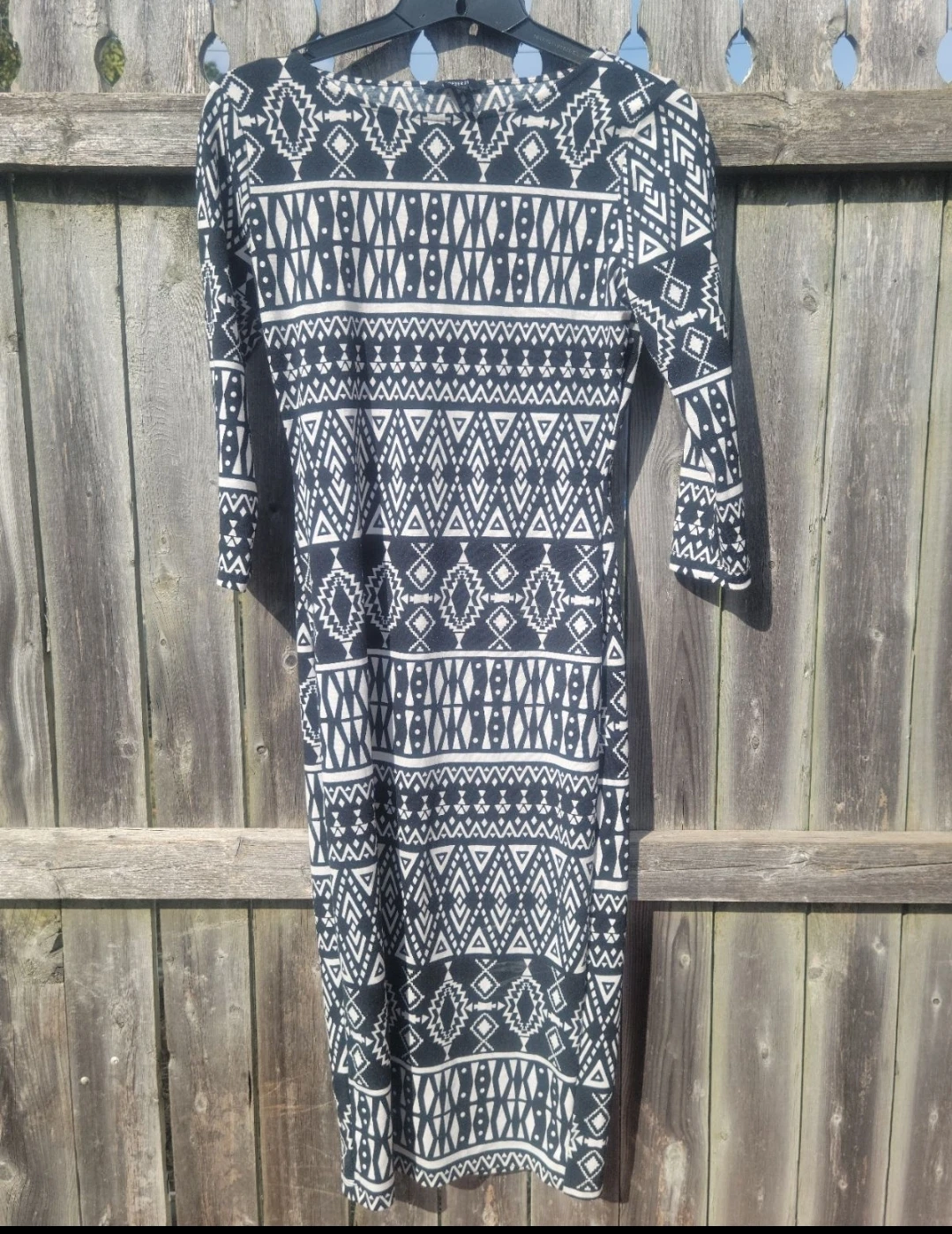 Women's Tribal Print Long Sleeve Dress