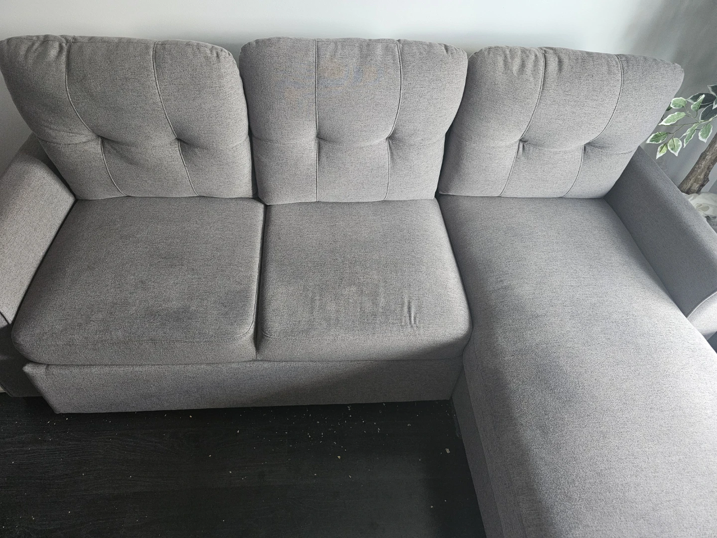 Grey Sectional Sofa with Storage Chaise - photo 2