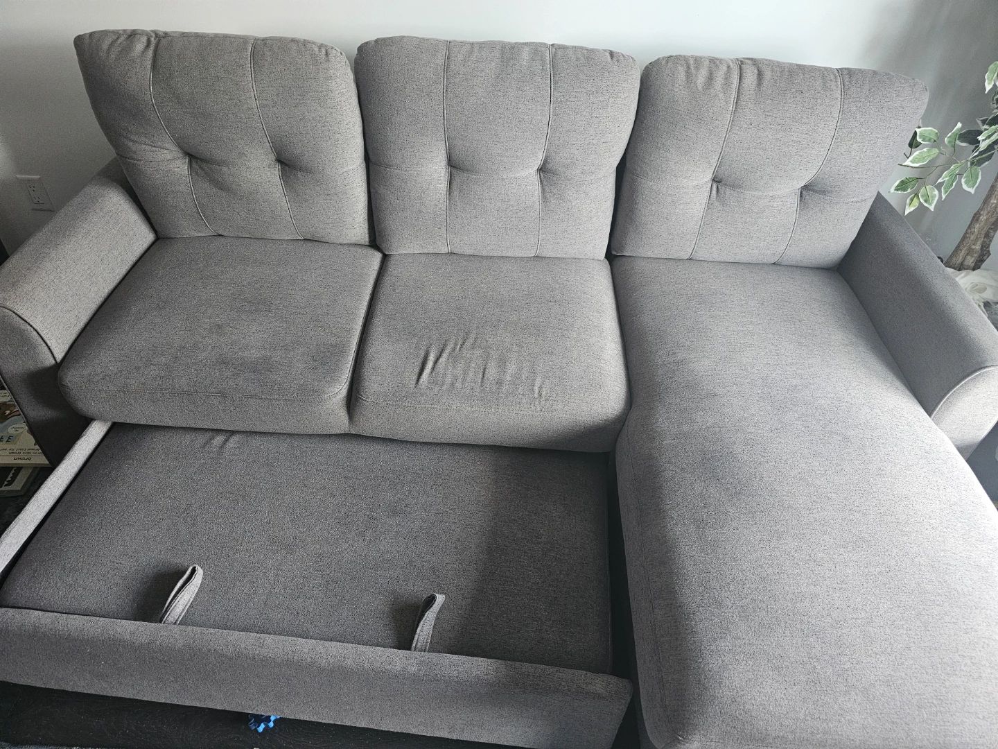Grey Sectional Sofa with Storage Chaise - photo 4