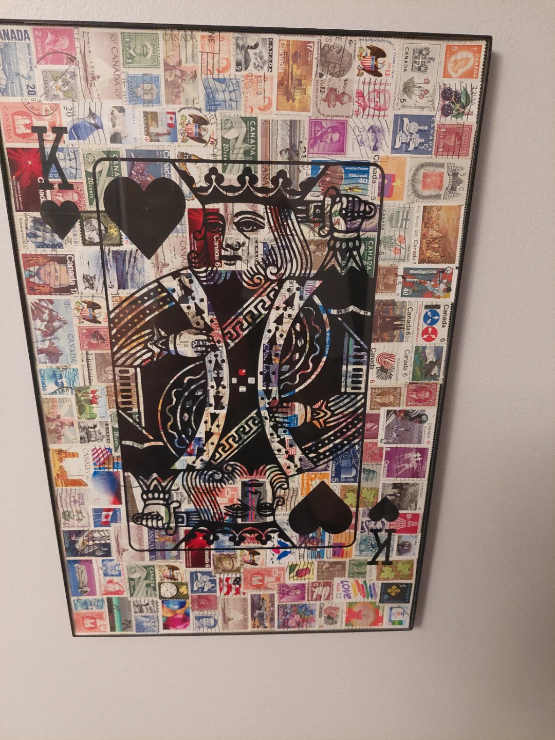 Unique Framed Vintage Canadian Stamp Art . King & Queen - photo 2