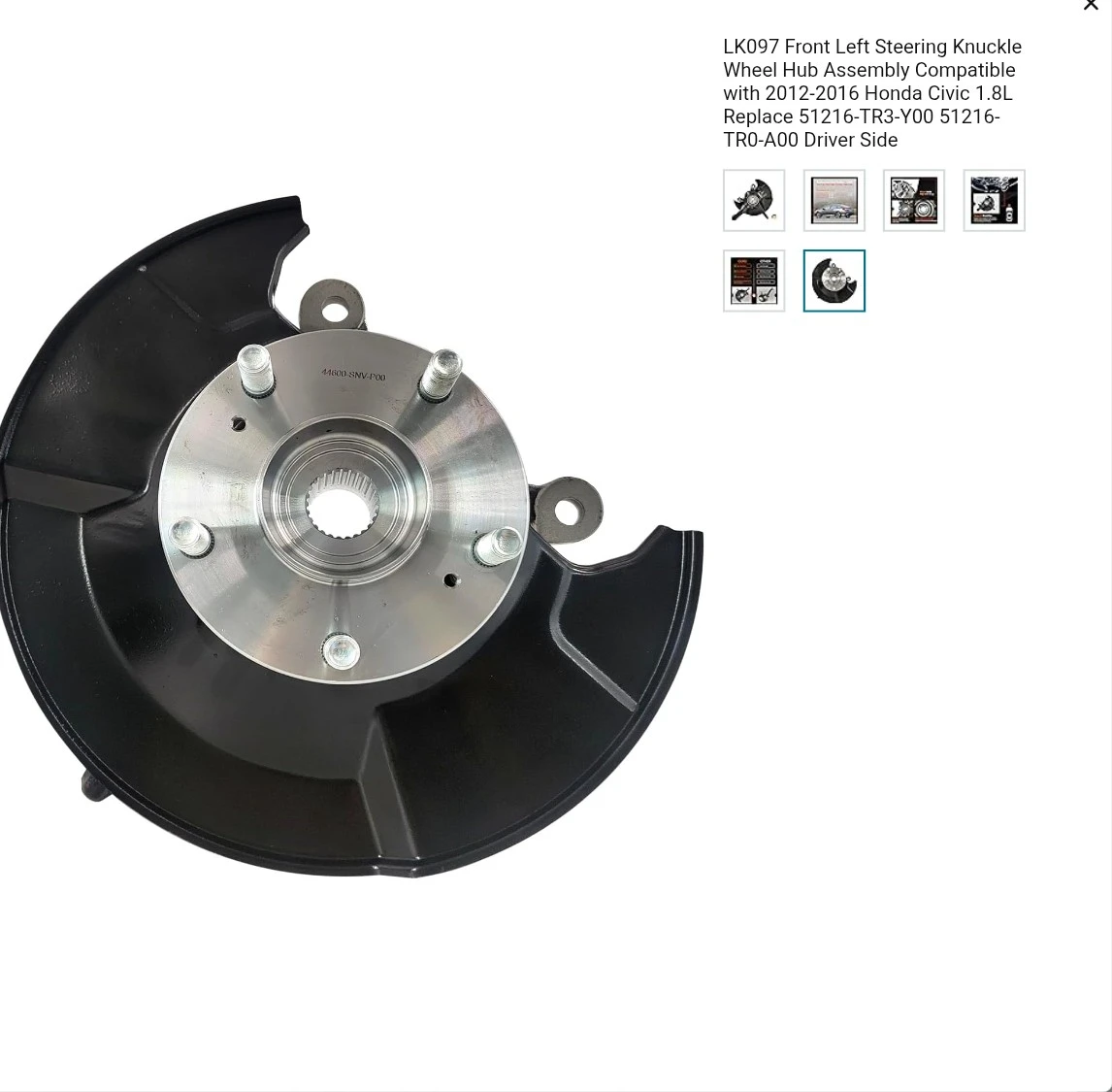 LK097 Front Left Steering Knuckle Wheel Hub Assembly - photo 2
