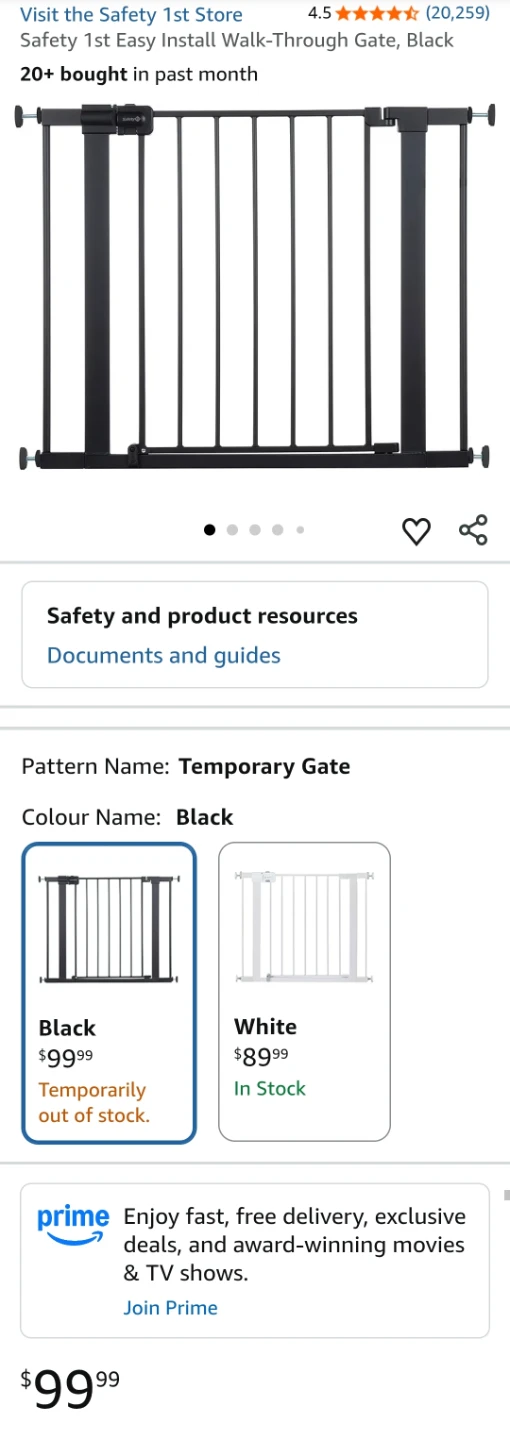 Safety 1st Easy Install Walk-Through Gate, Black - photo 3
