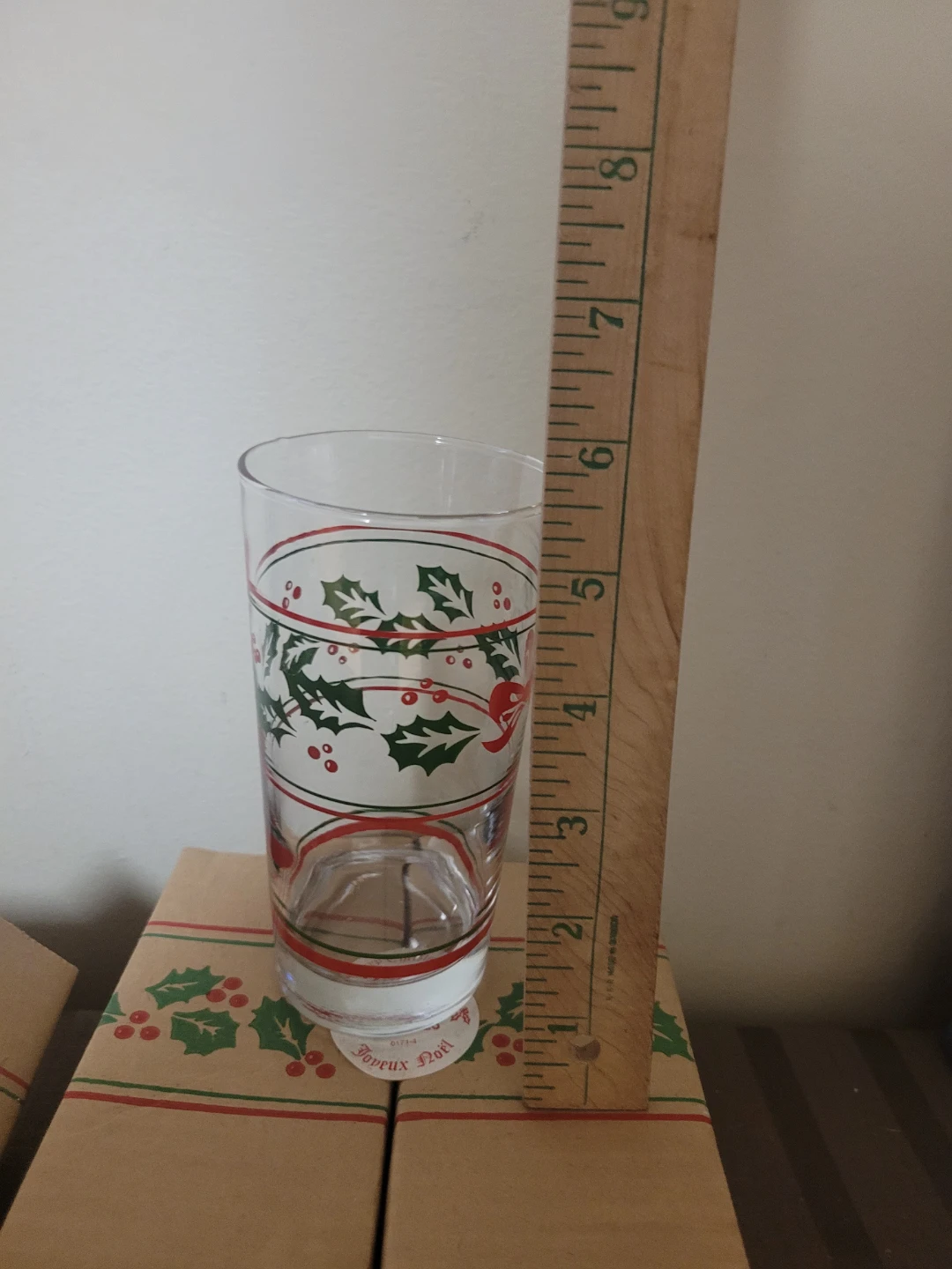 Vintage Mistletoe & Bow Christmas Glasses - Set of 4 - photo 2