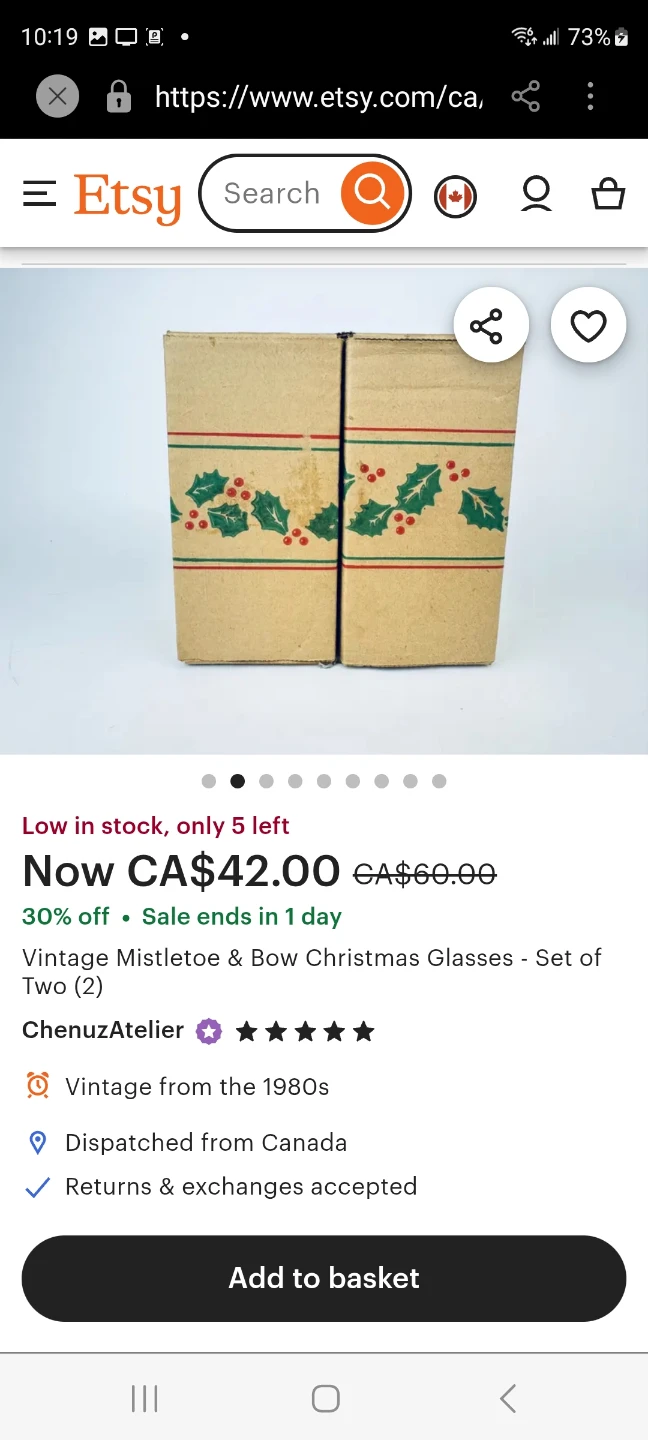 Vintage Mistletoe & Bow Christmas Glasses - Set of 4 - photo 5