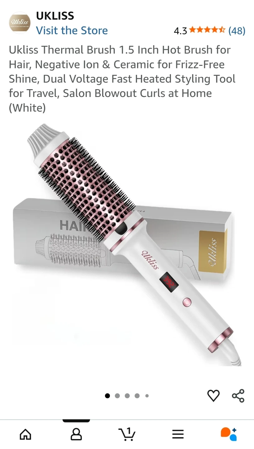 Ukliss Thermal Brush 1.5 Inch Hot Brush White