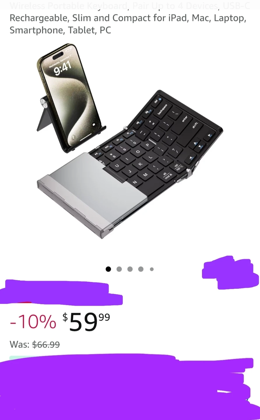 NewiClever Foldable Bluetooth Keyboard,Folding Wireless - photo 2