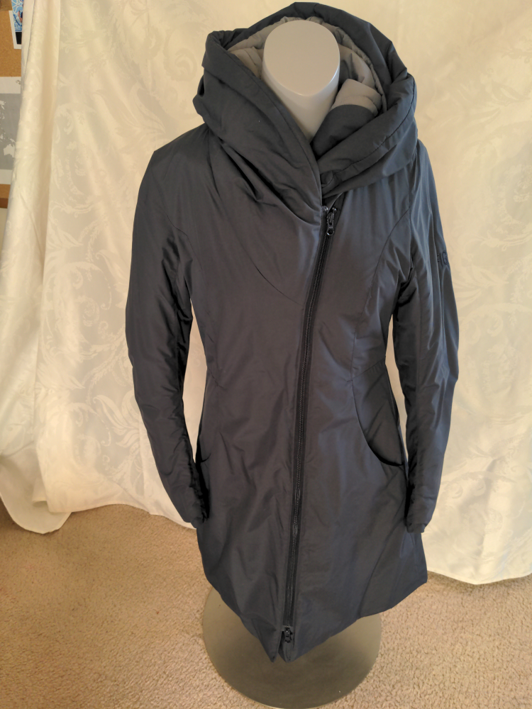 Dark Grey Asymmetrical Zip Winter Coat, Fig xs-s - photo 2