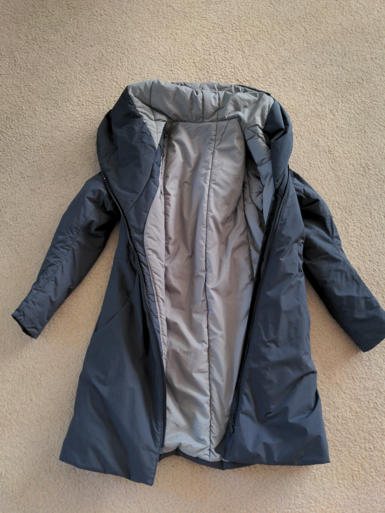 Dark Grey Asymmetrical Zip Winter Coat, Fig xs-s - photo 4