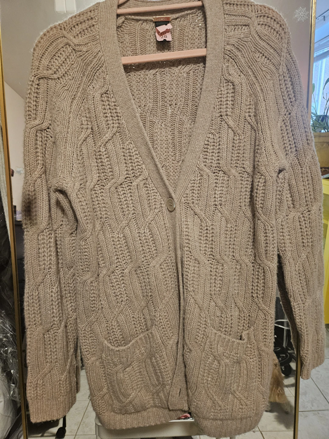 Maje Cardigan - Tan - Size S