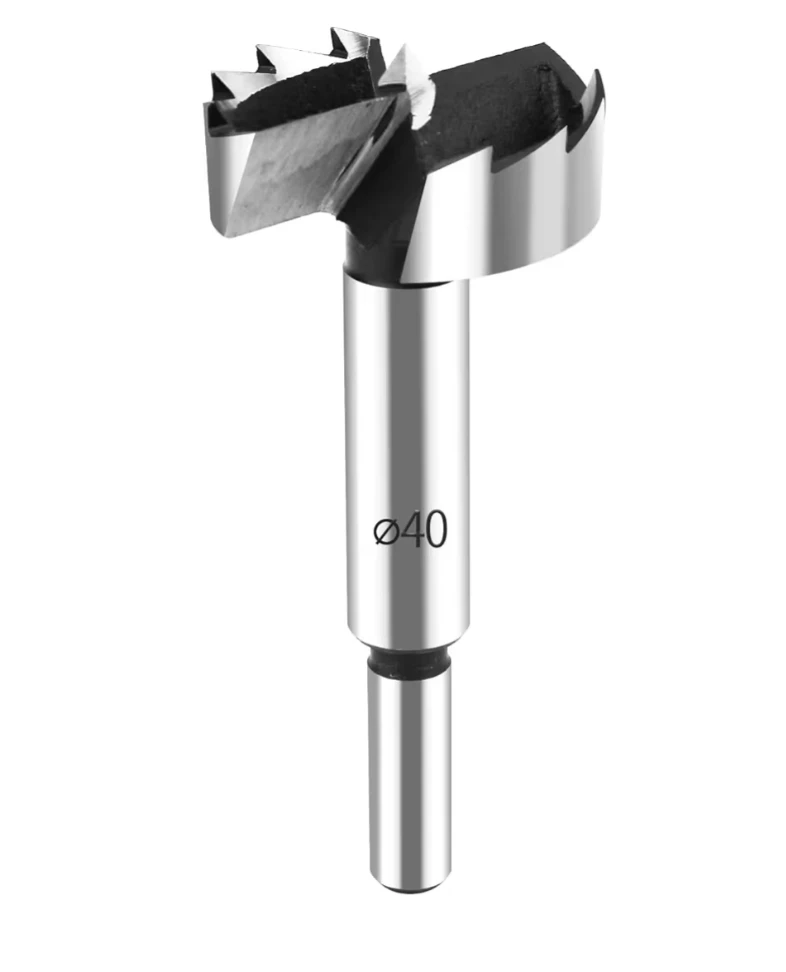 40mm Forstner Drill Bit Carbon Steel for Woodworking & Cabinetry