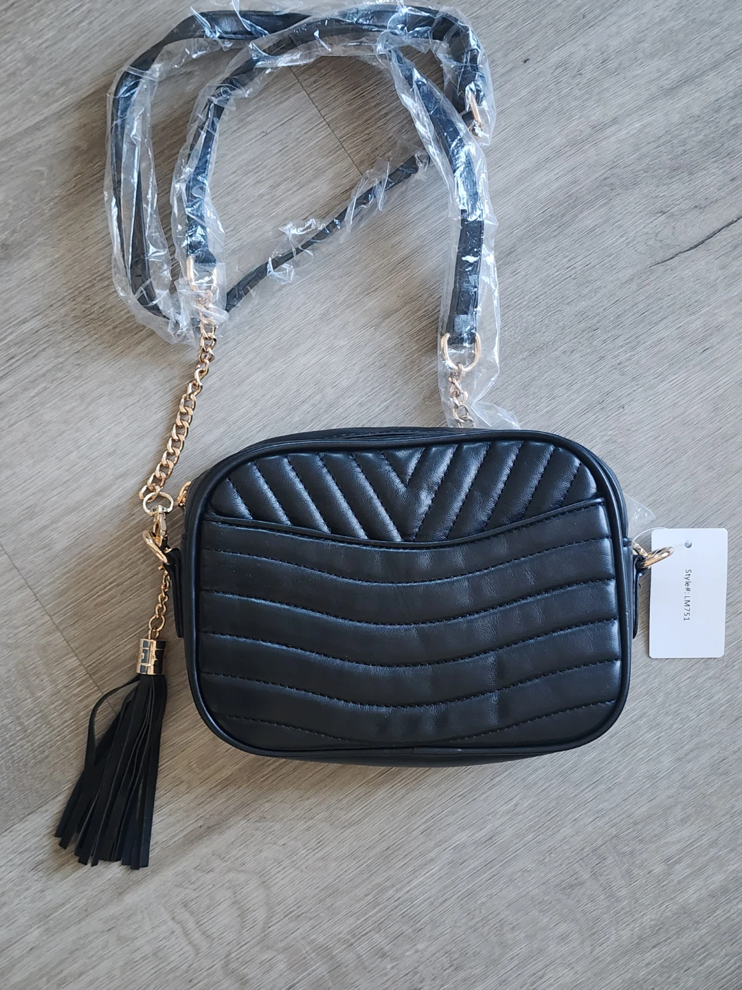 Black Quilted Crossbody Bag (NEW)