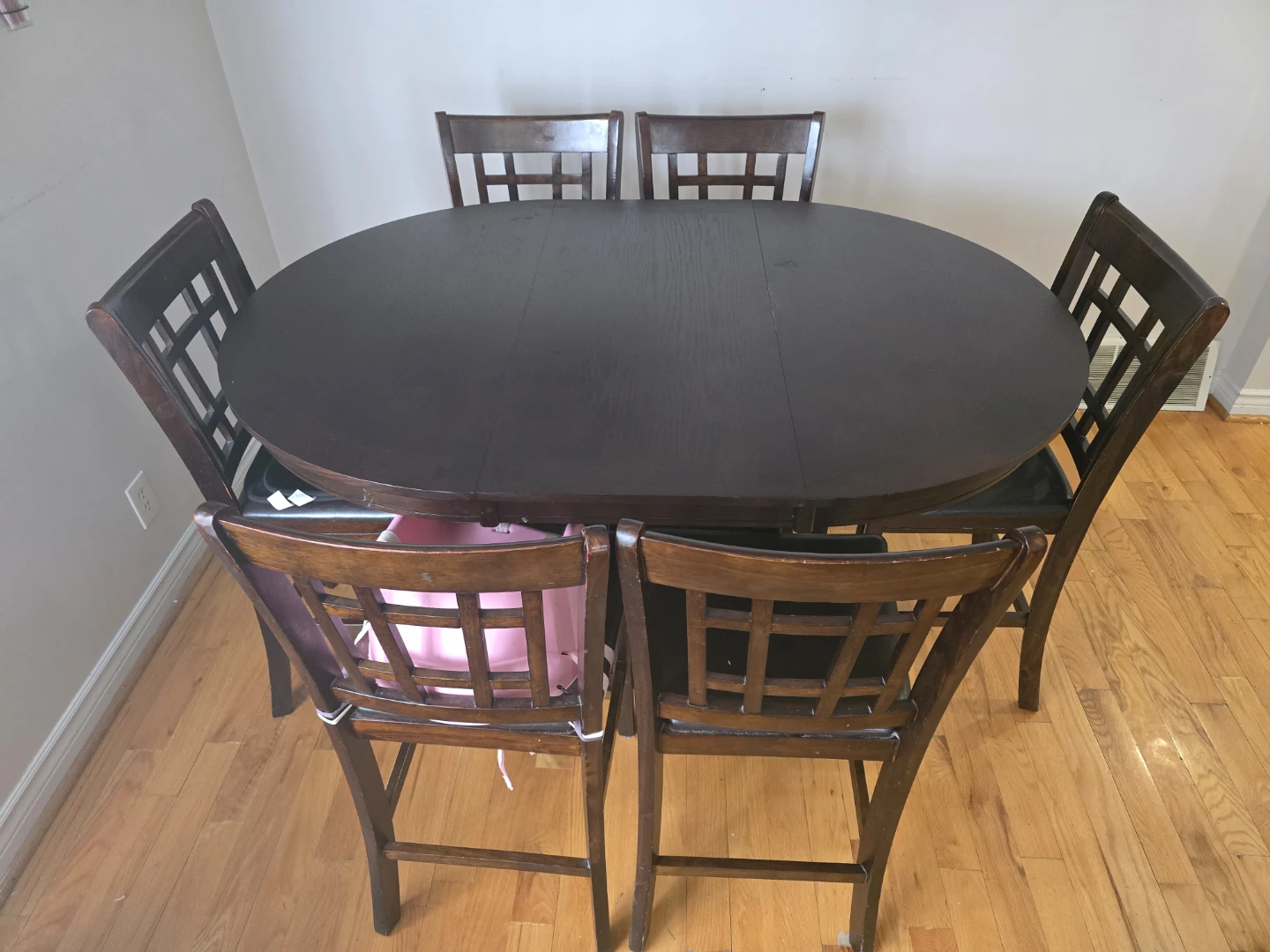 Dark Wood Dining Table Set with 6 Chairs - photo 2