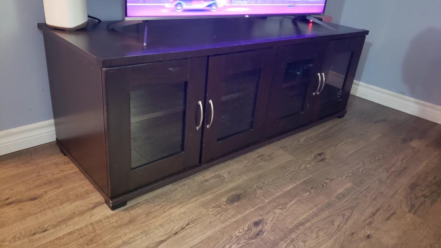 TV Stand with Glass Doors