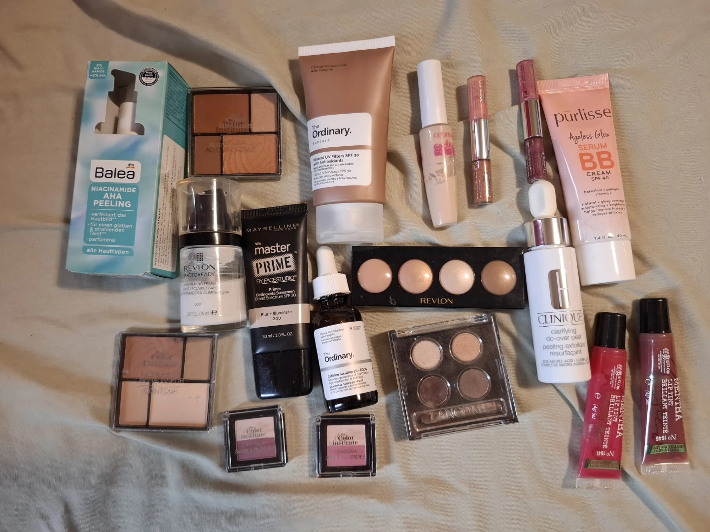 Various used skincare/makeup products