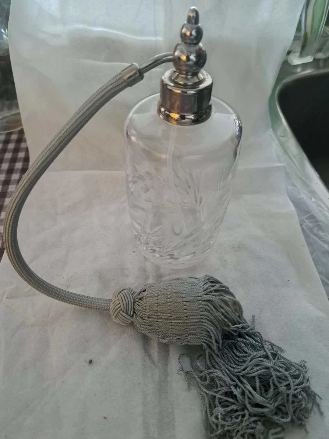 Vintage Bohemia Crystal Perfume Atomizer