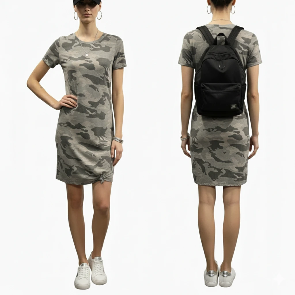 BNWTT Generation Love Holly Camo T-Shirt Dress Size S - photo 5