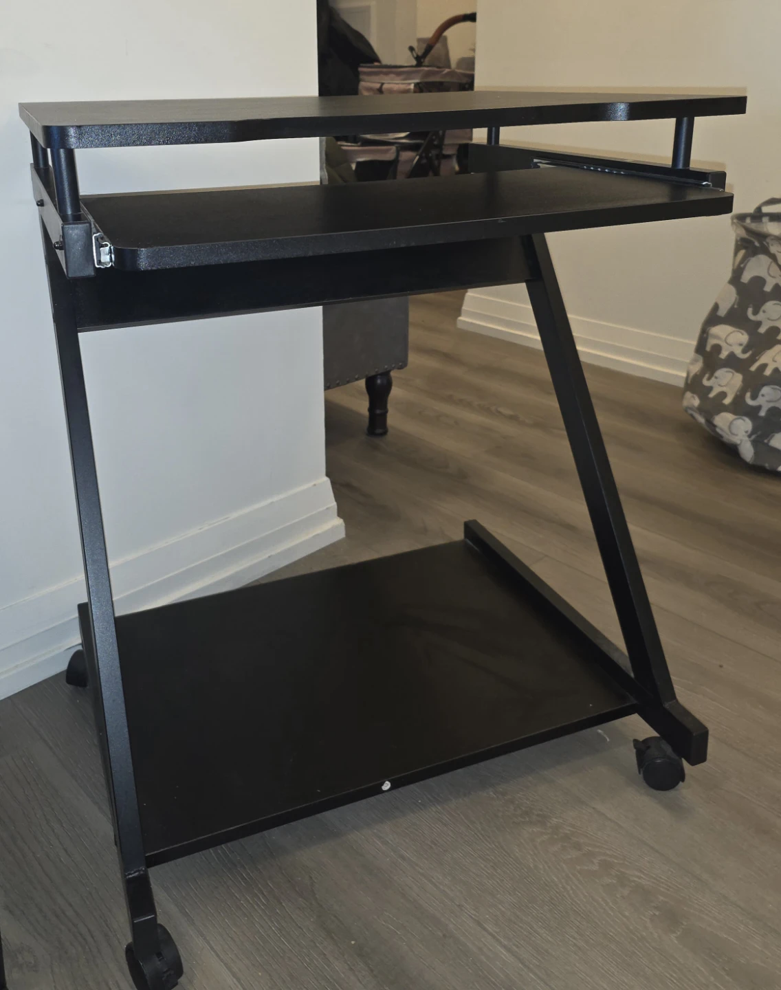 Black Rolling Laptop Cart - photo 3