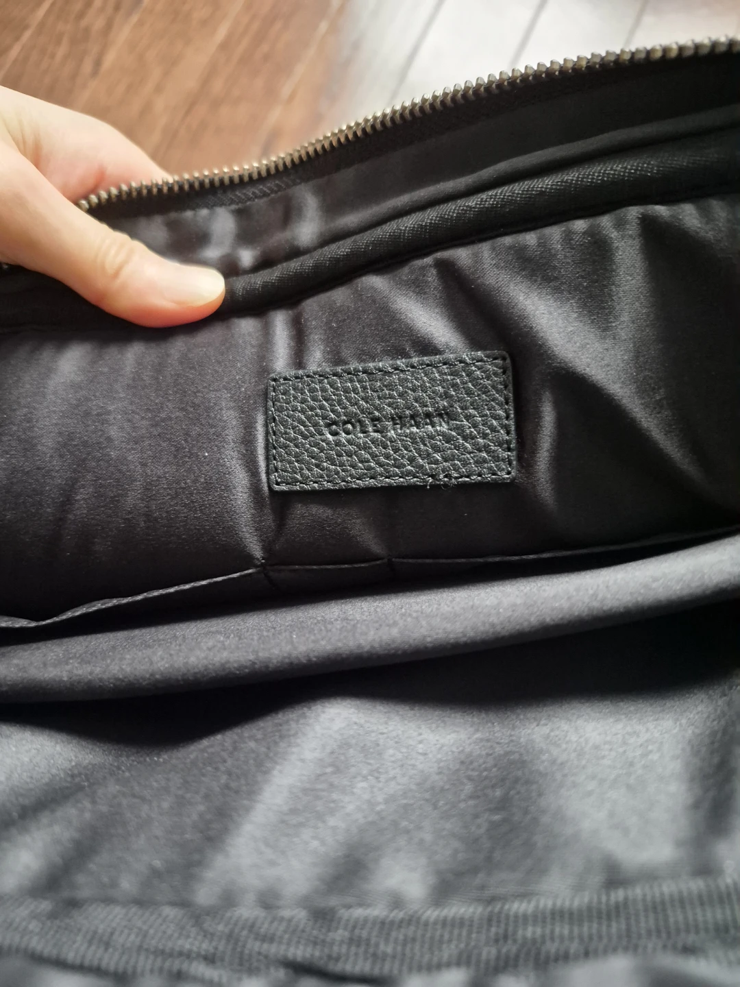 Cole Haan Black Leather Messenger Bag