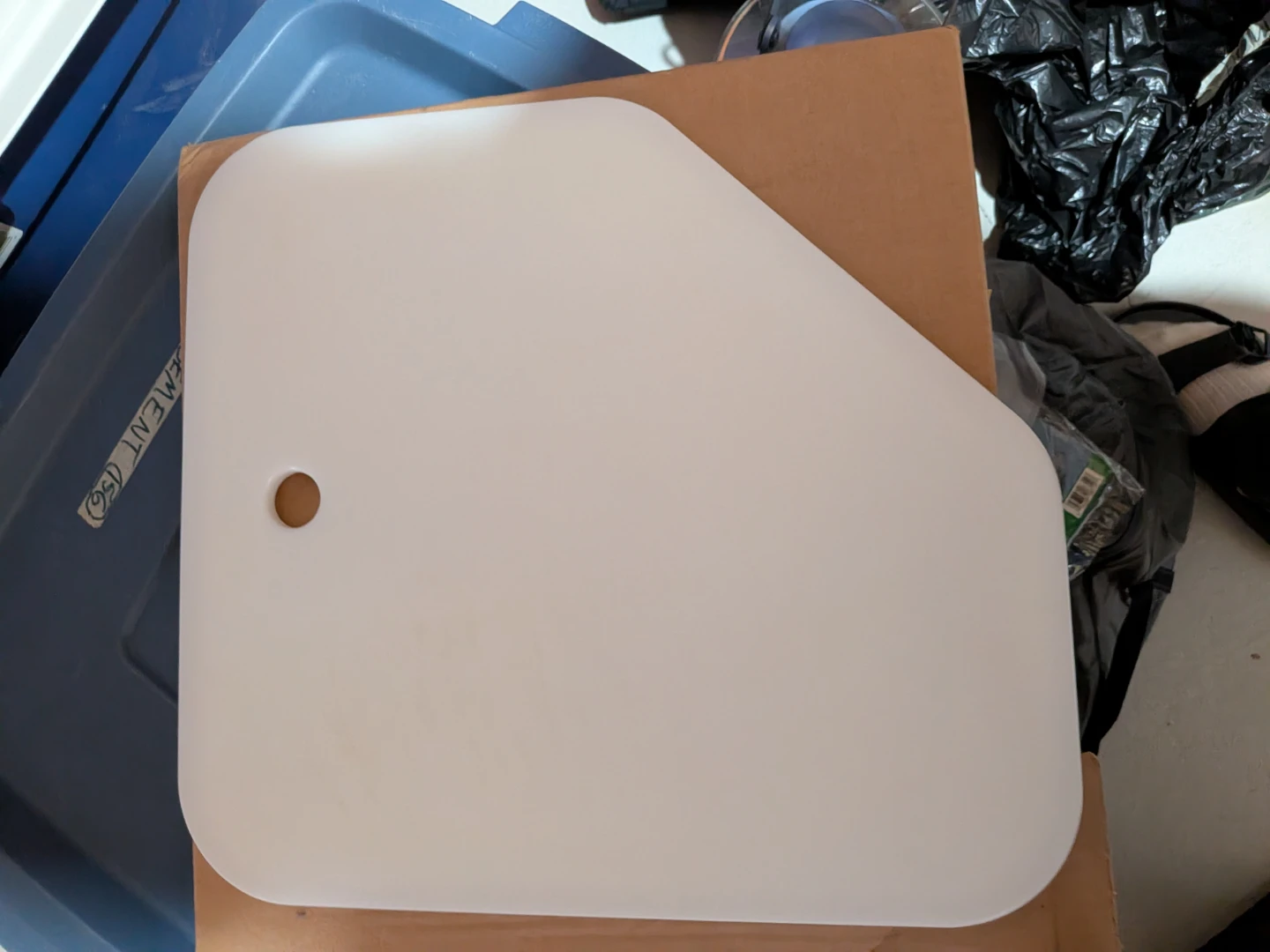 White Cutting Board with Hole