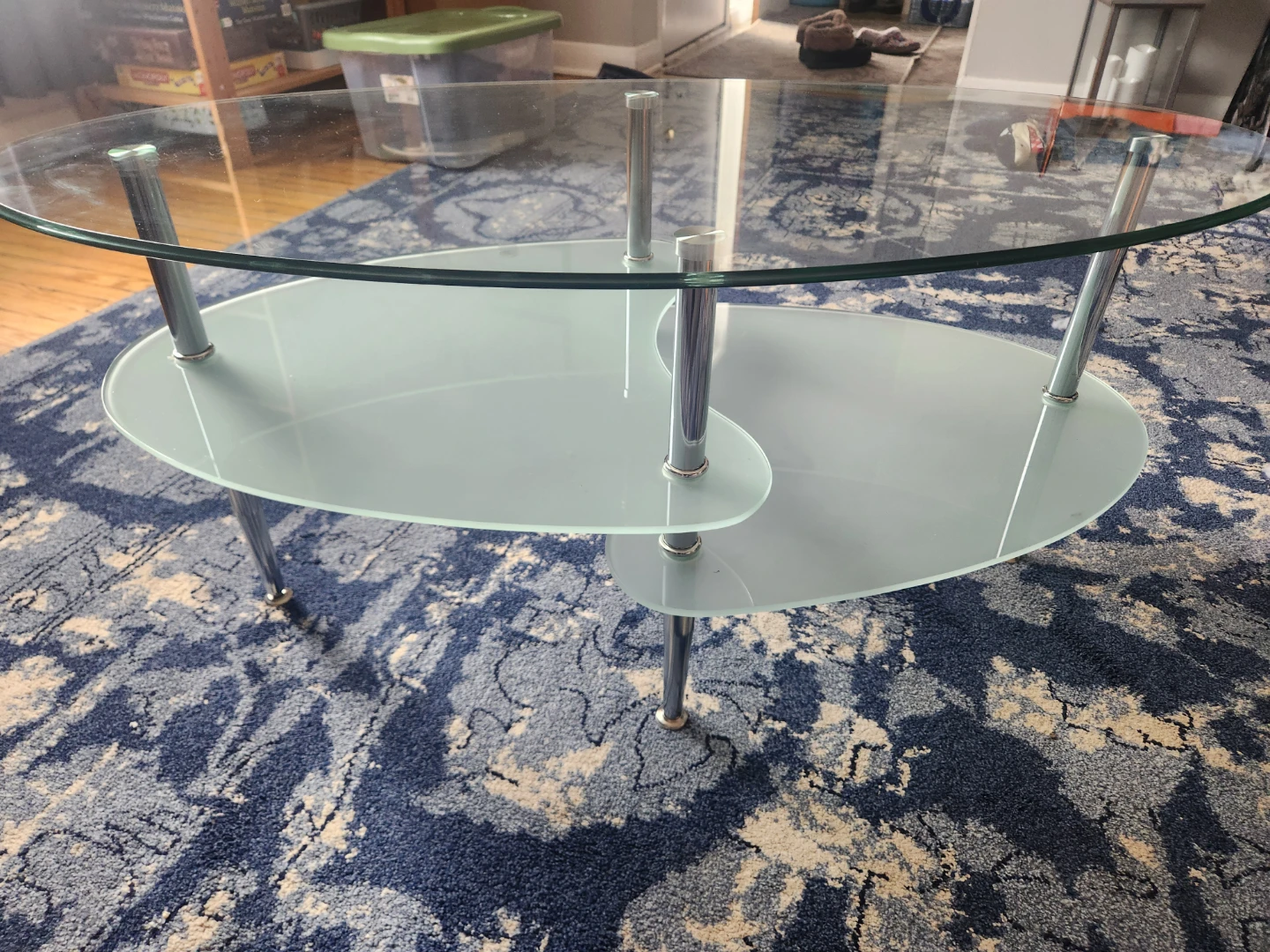 Glass and Metal Coffee Table