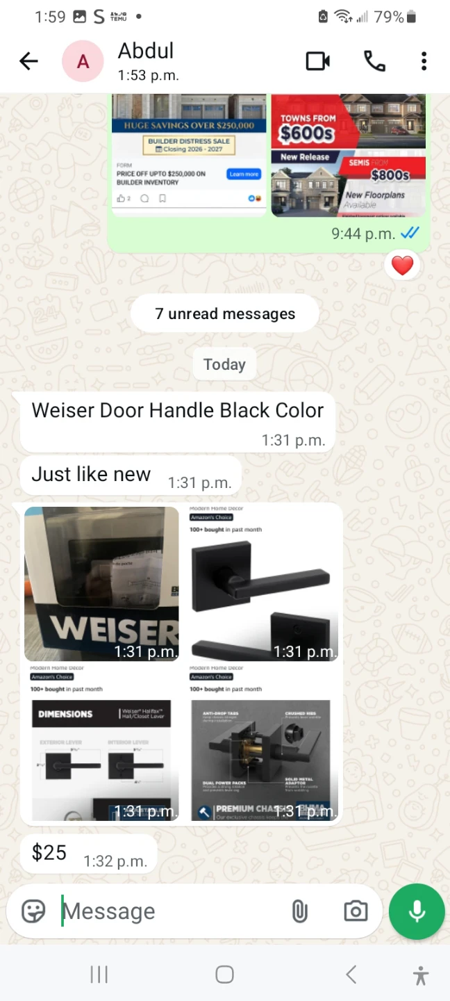 Weiser Halifax Matte Black Door Handle - photo 2