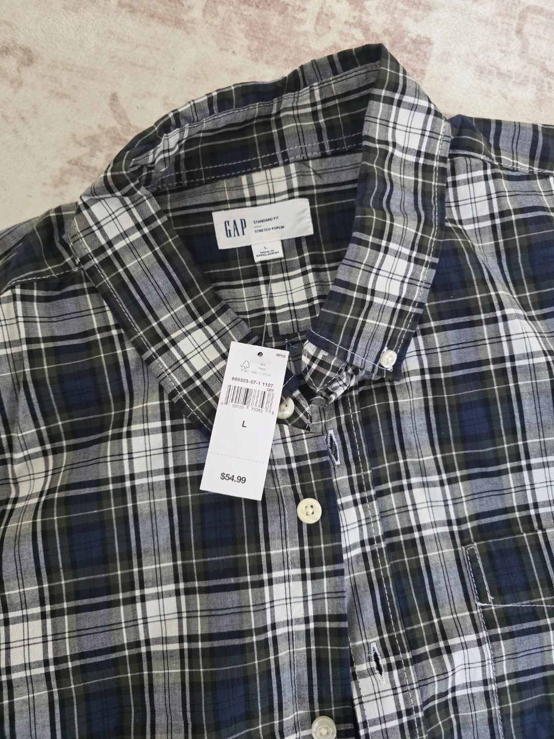 GAP Men's Plaid Button-Down Shirt - Size L - photo 2