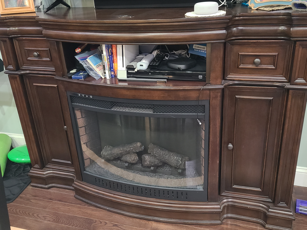 Dark Brown Electric Fireplace Entertainment Center - photo 2