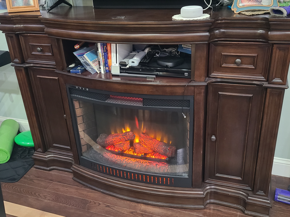Dark Brown Electric Fireplace Entertainment Center - photo 4