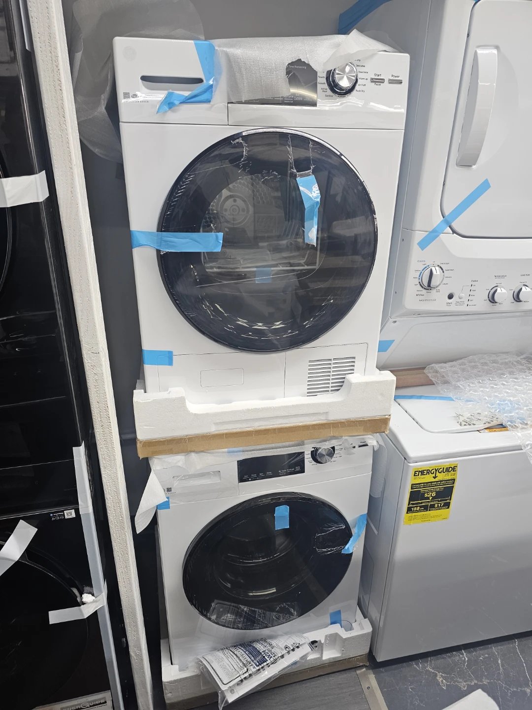 New GE 24in washer and electric dryer set ventless
